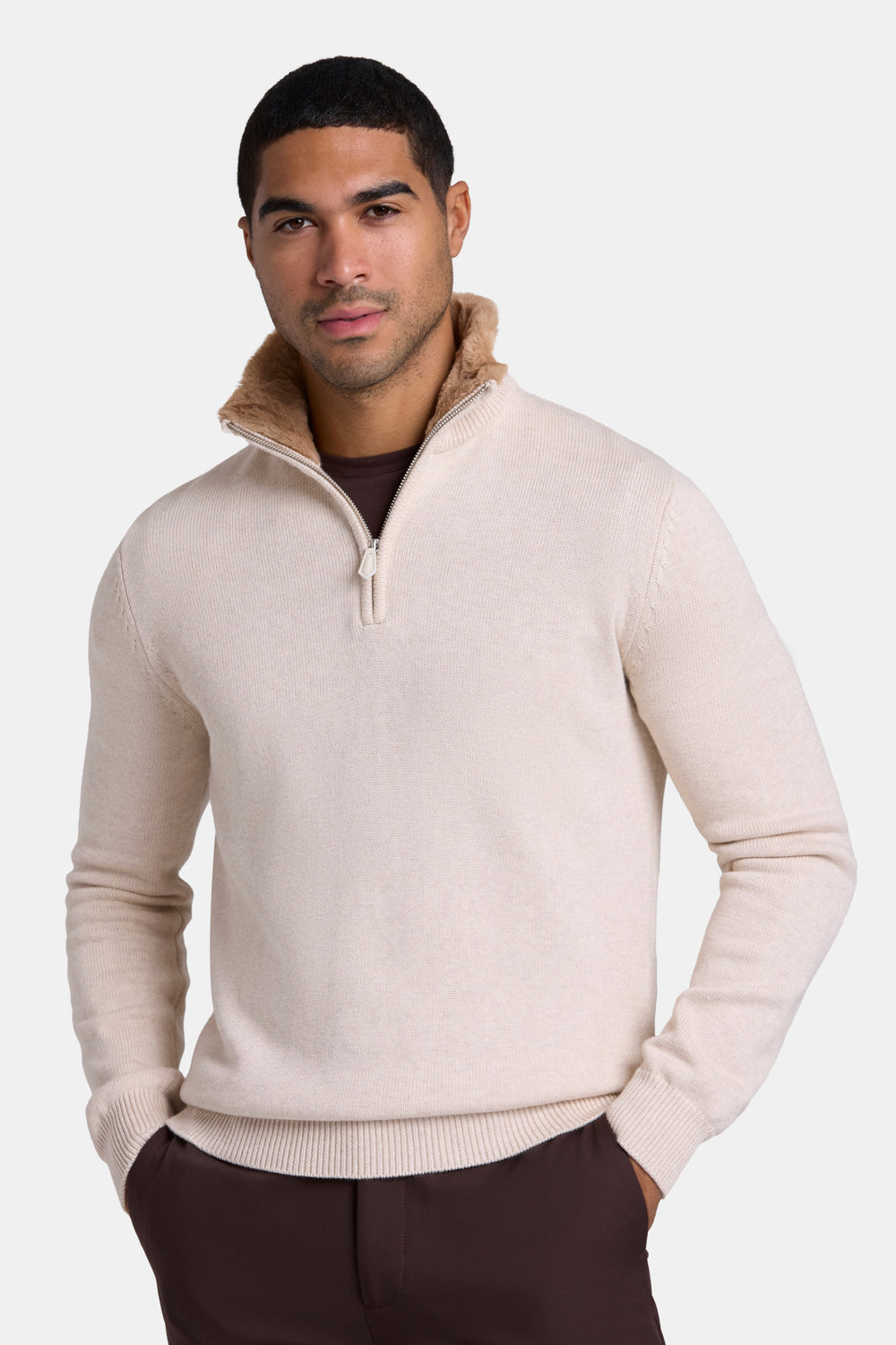 THE FIRELLO QUARTER ZIP SWEATER