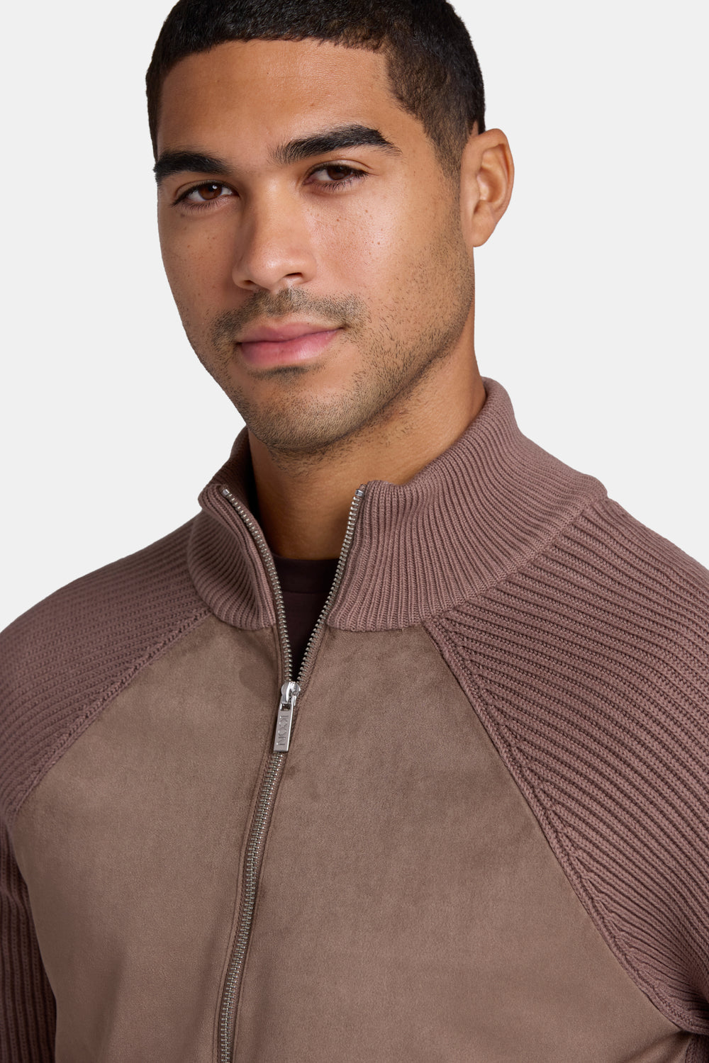 THE PIO FAUX SUEDE CARDIGAN