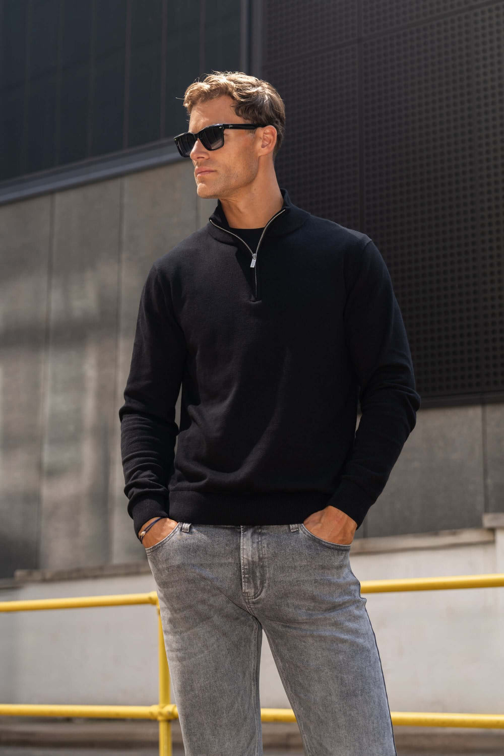 THE SANTONI QUARTER ZIP SWEATER