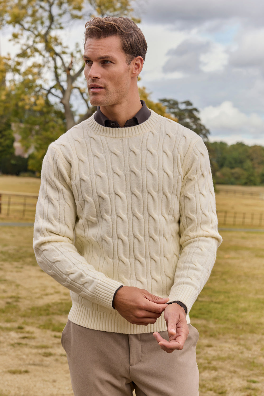THE CASSARO CABLE CREWNECK SWEATER