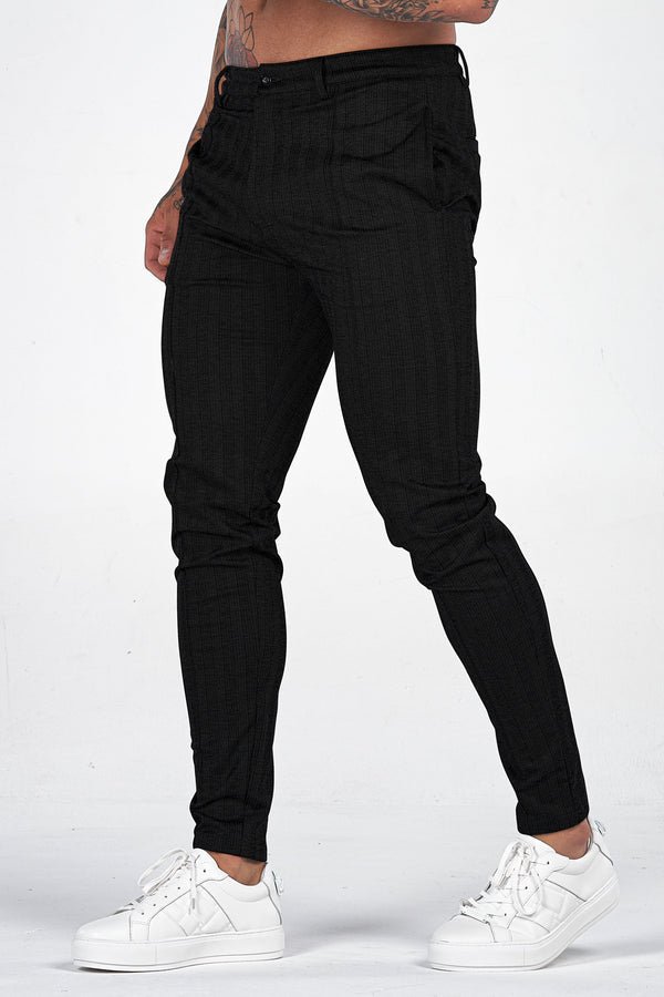 THE CHEVRON TROUSERS - BLACK - ICON. AMSTERDAM