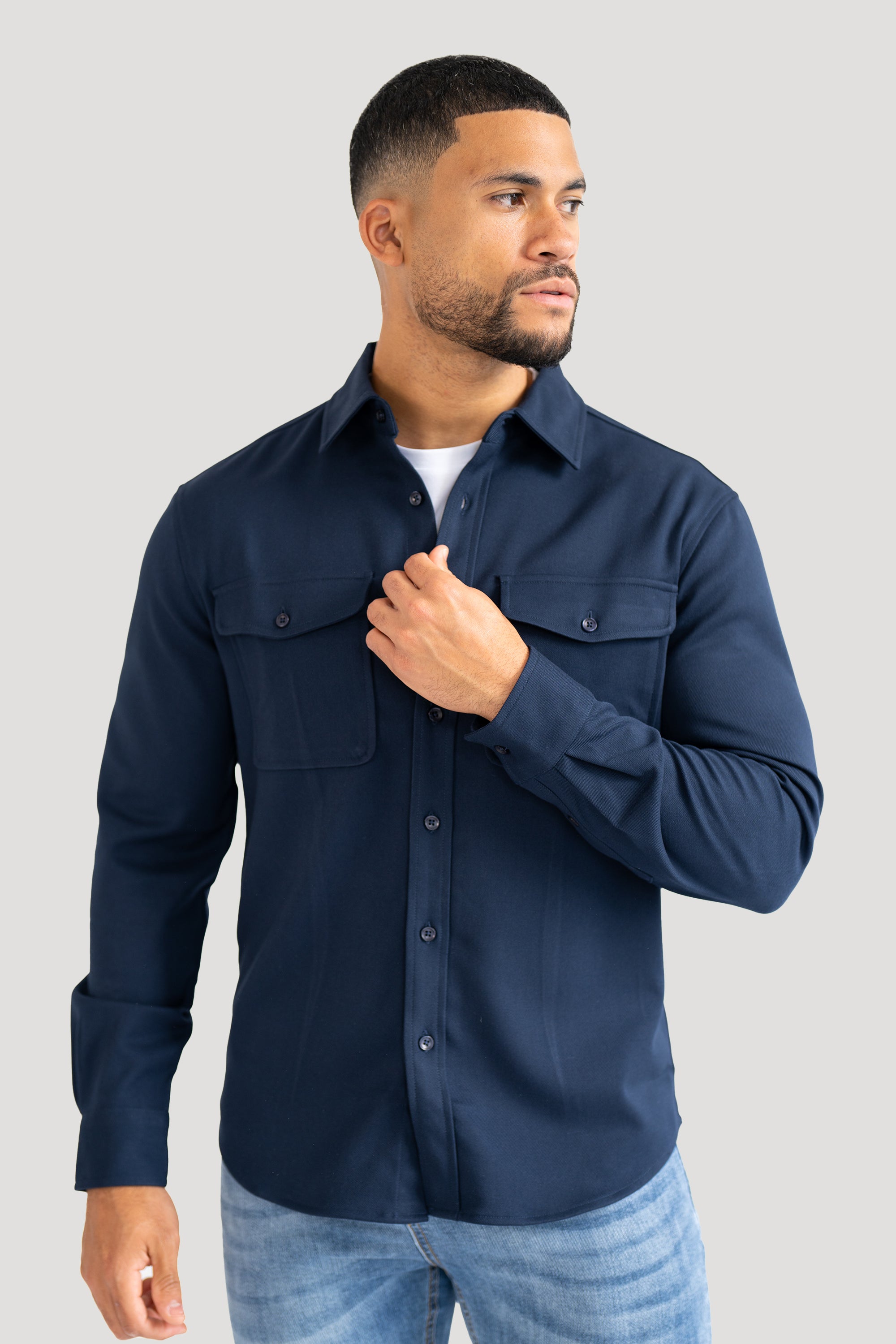 THE DANTE OVERSHIRT - NAVY BLUE