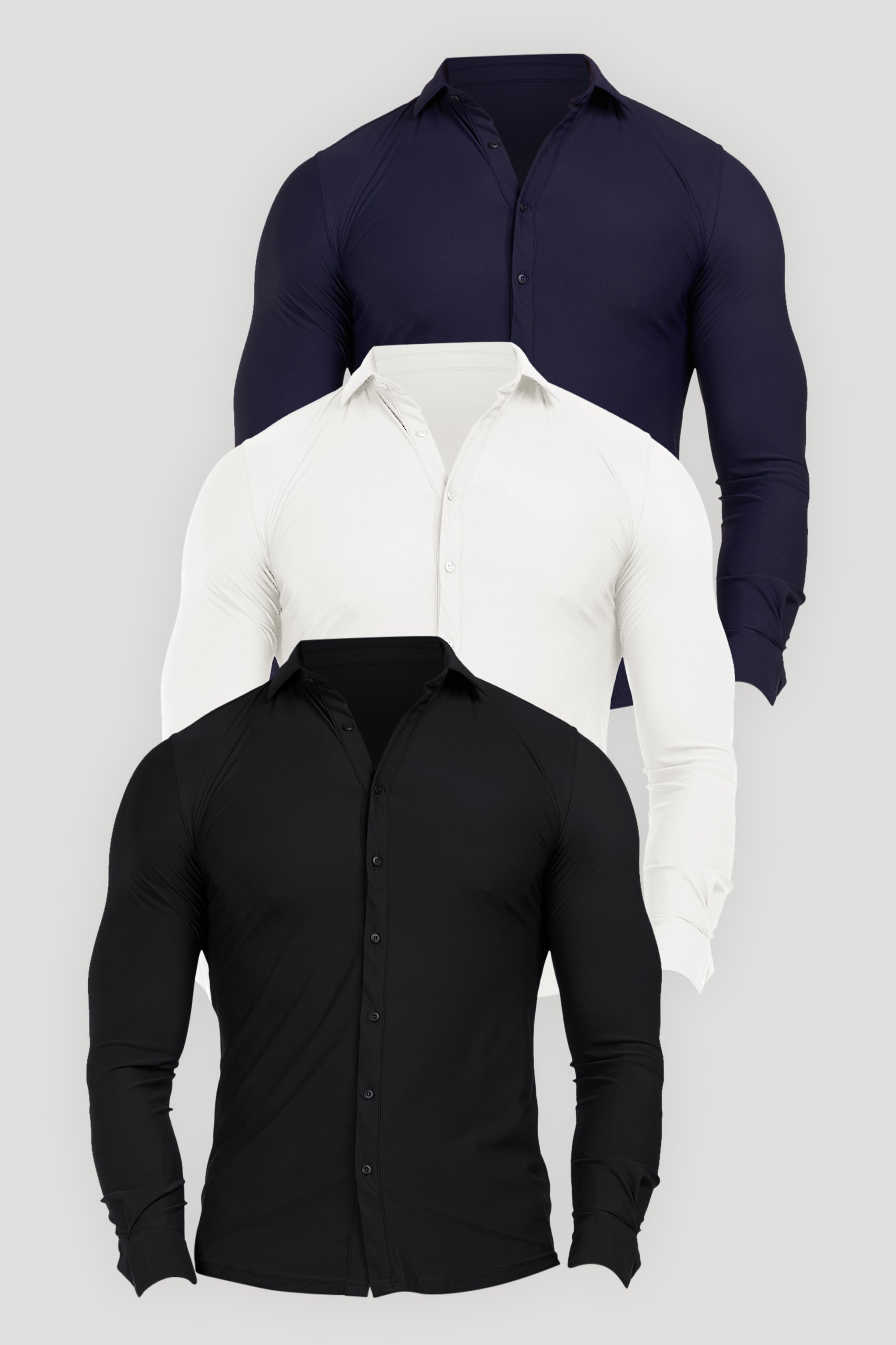 THE ATHLETIC STRETCH SHIRT BUNDLE 3-PIECE SET