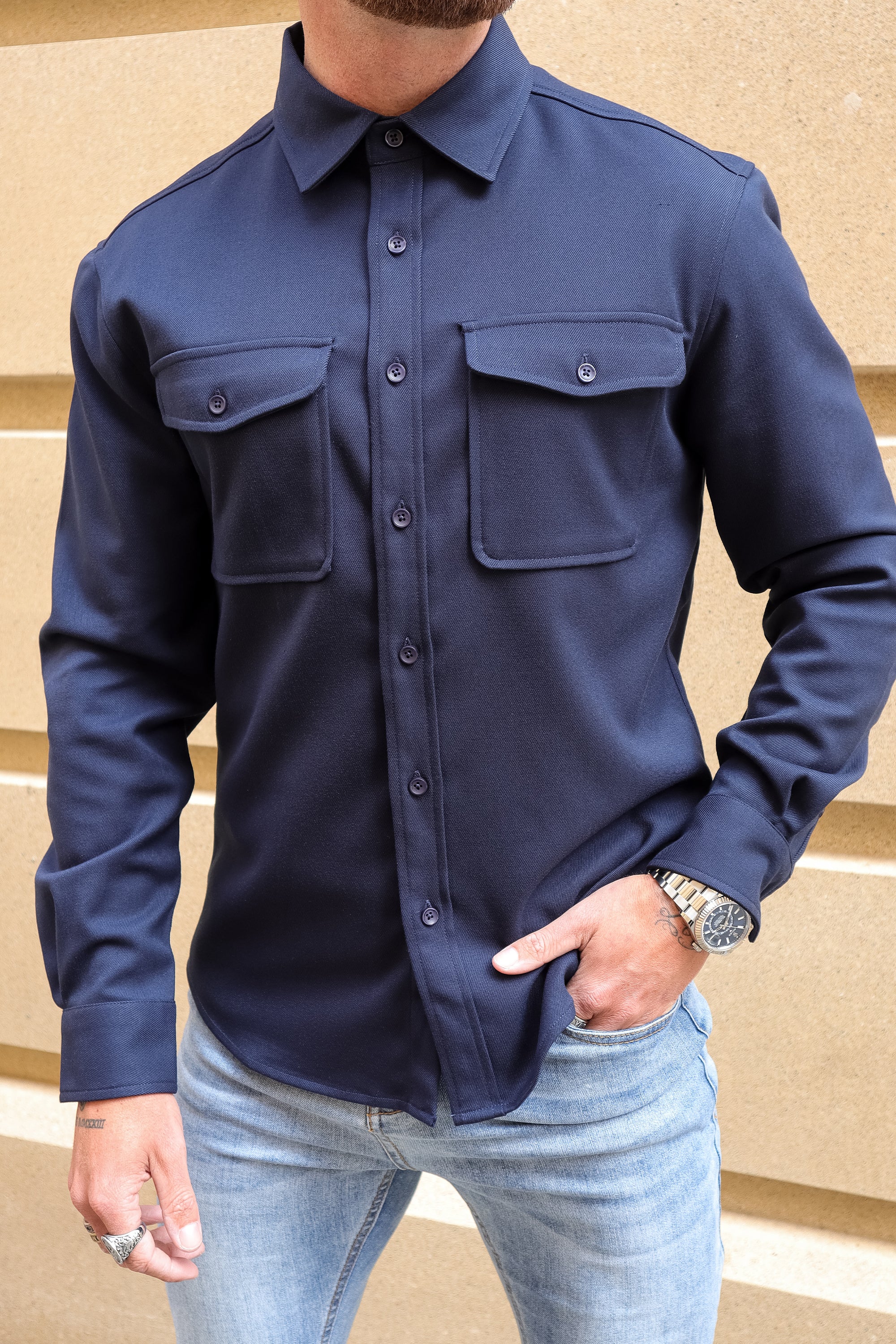 THE DANTE OVERSHIRT - NAVY BLUE