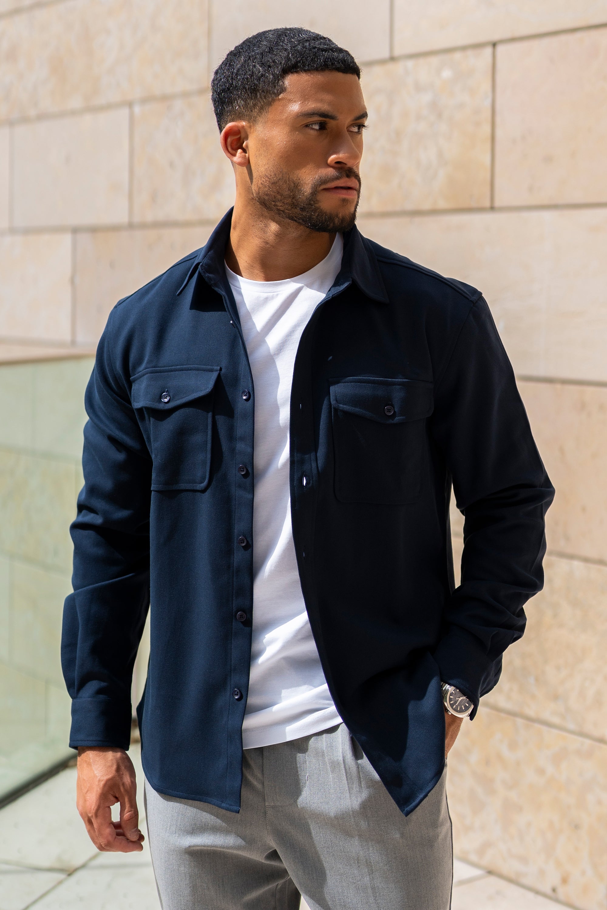 THE DANTE OVERSHIRT - NAVY BLUE