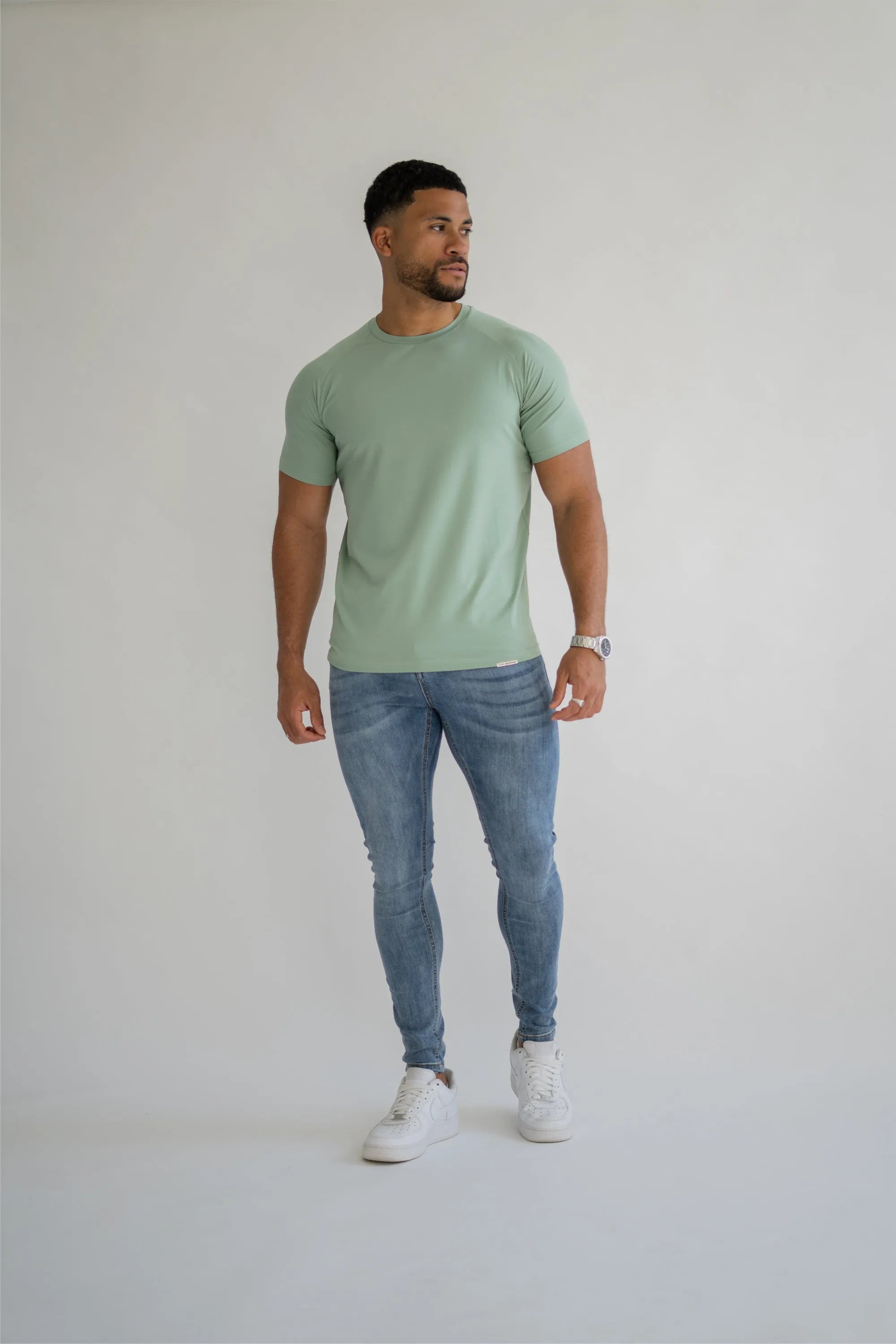 THE MUSCLE BASIC T-SHIRT - ICEBERG GREEN - ICON. AMSTERDAM