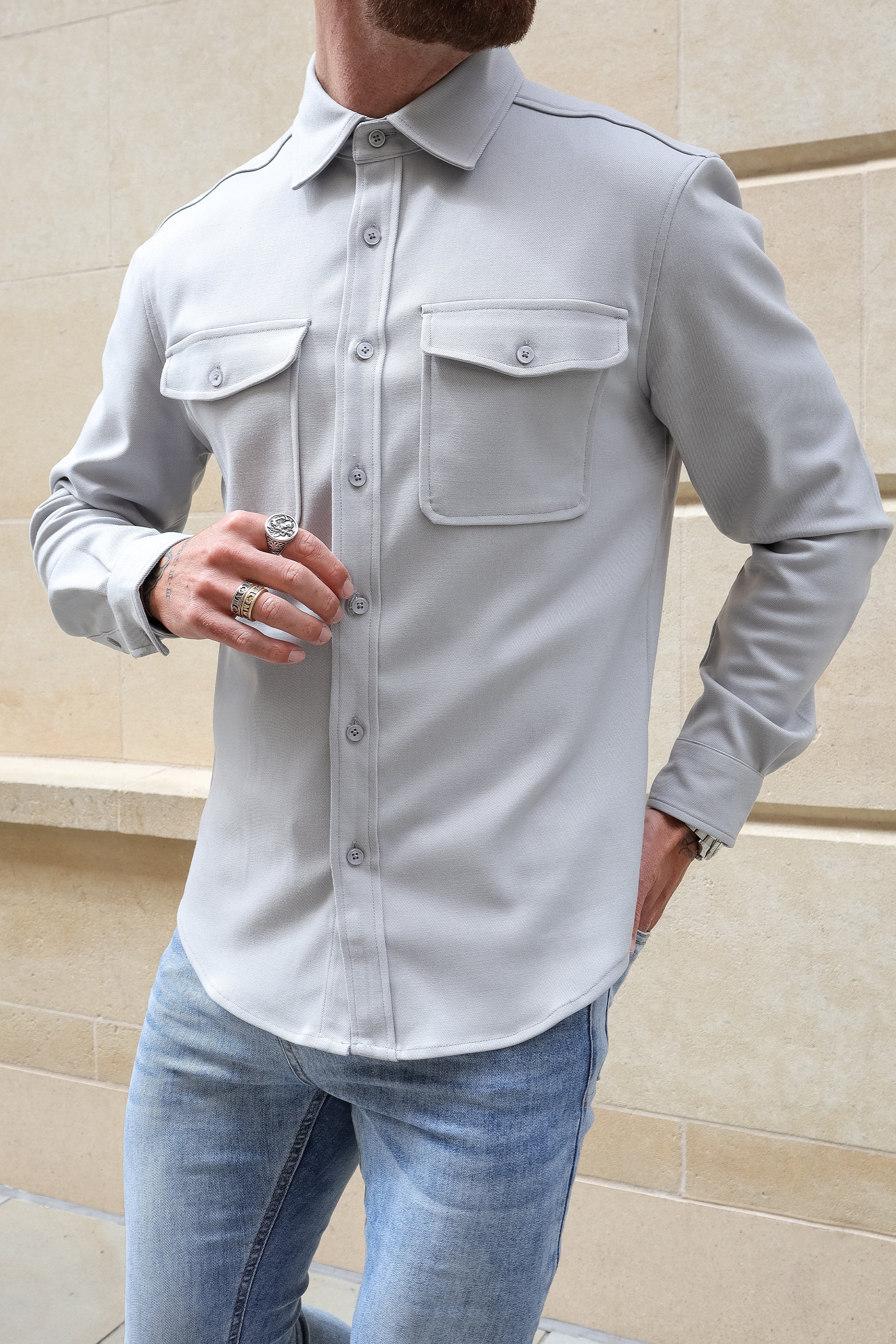 THE DANTE OVERSHIRT - GREY - ICON. AMSTERDAM