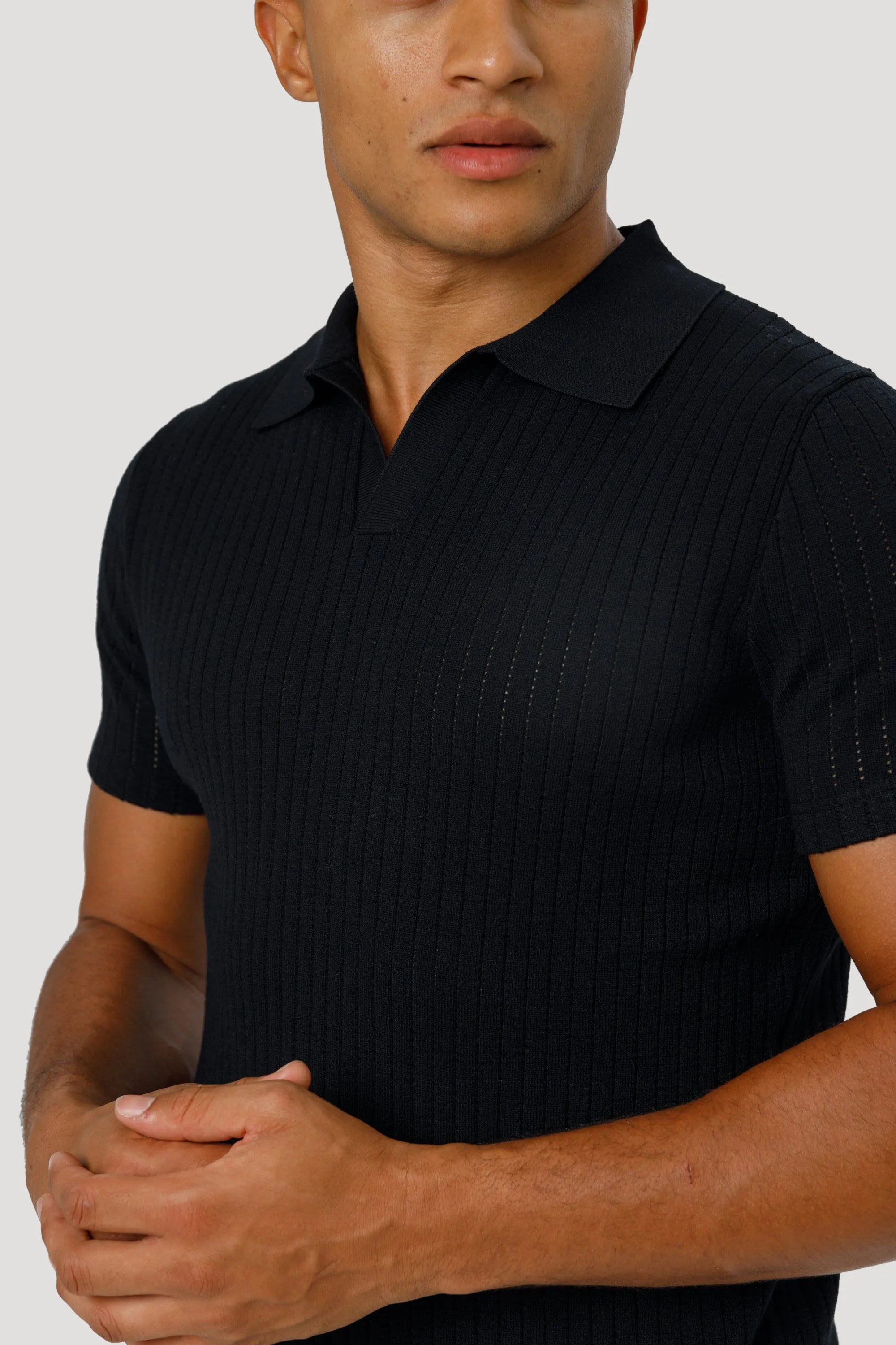 THE ALONSO SHORT SLEEVE POLO - BLACK - ICON. AMSTERDAM