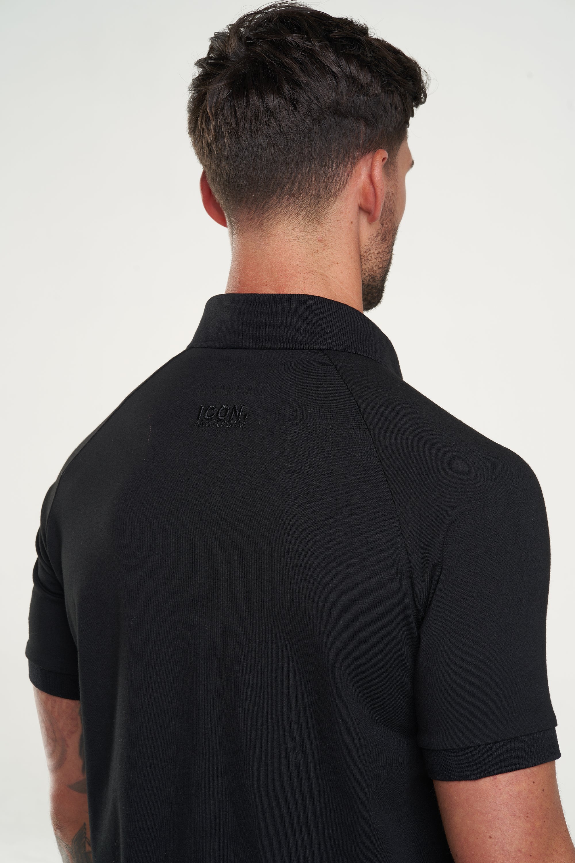 THE MUSCLE BUTTON POLO - BLACK - ICON. AMSTERDAM