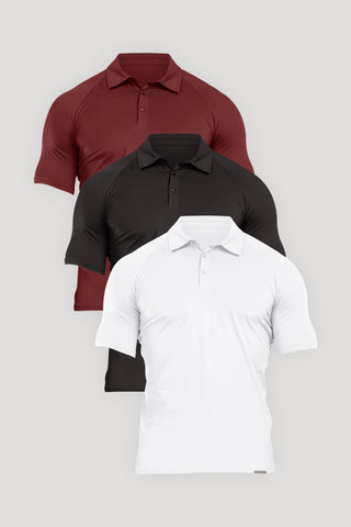 THE MUSCLE BUTTON POLO BUNDLE 3-PIECE SET