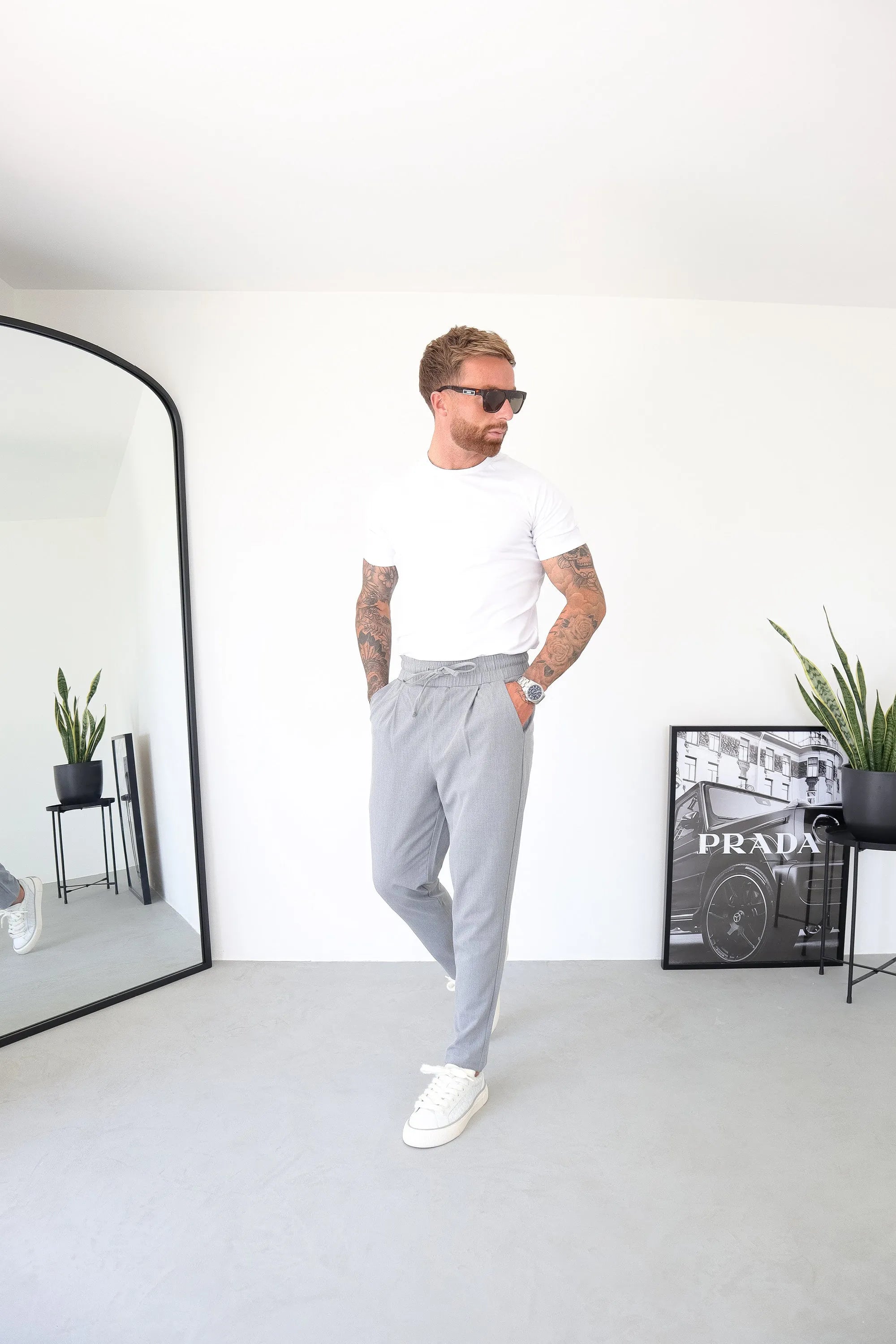 THE ELIO TROUSERS - LIGHT GREY - ICON. AMSTERDAM