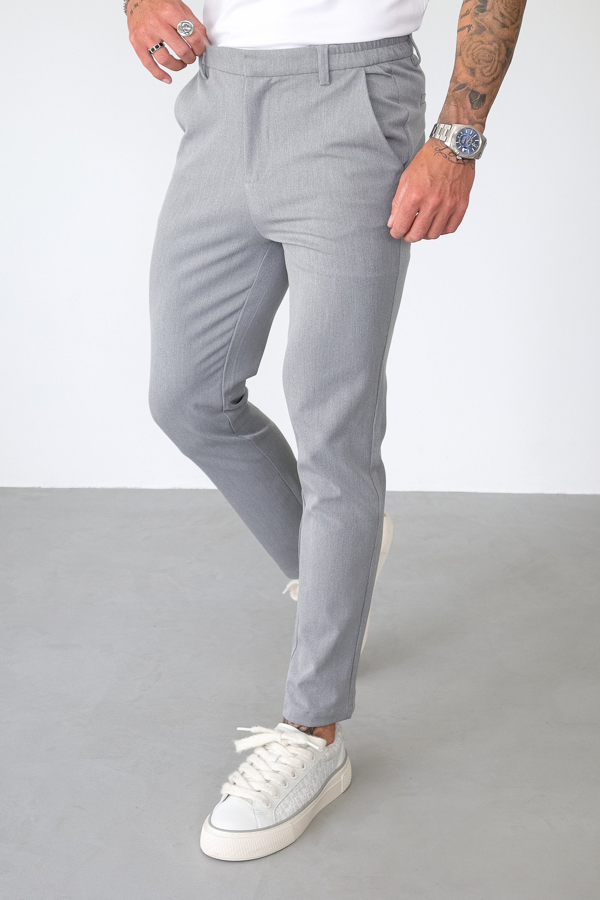 THE SILVIO TROUSERS - LIGHT GREY