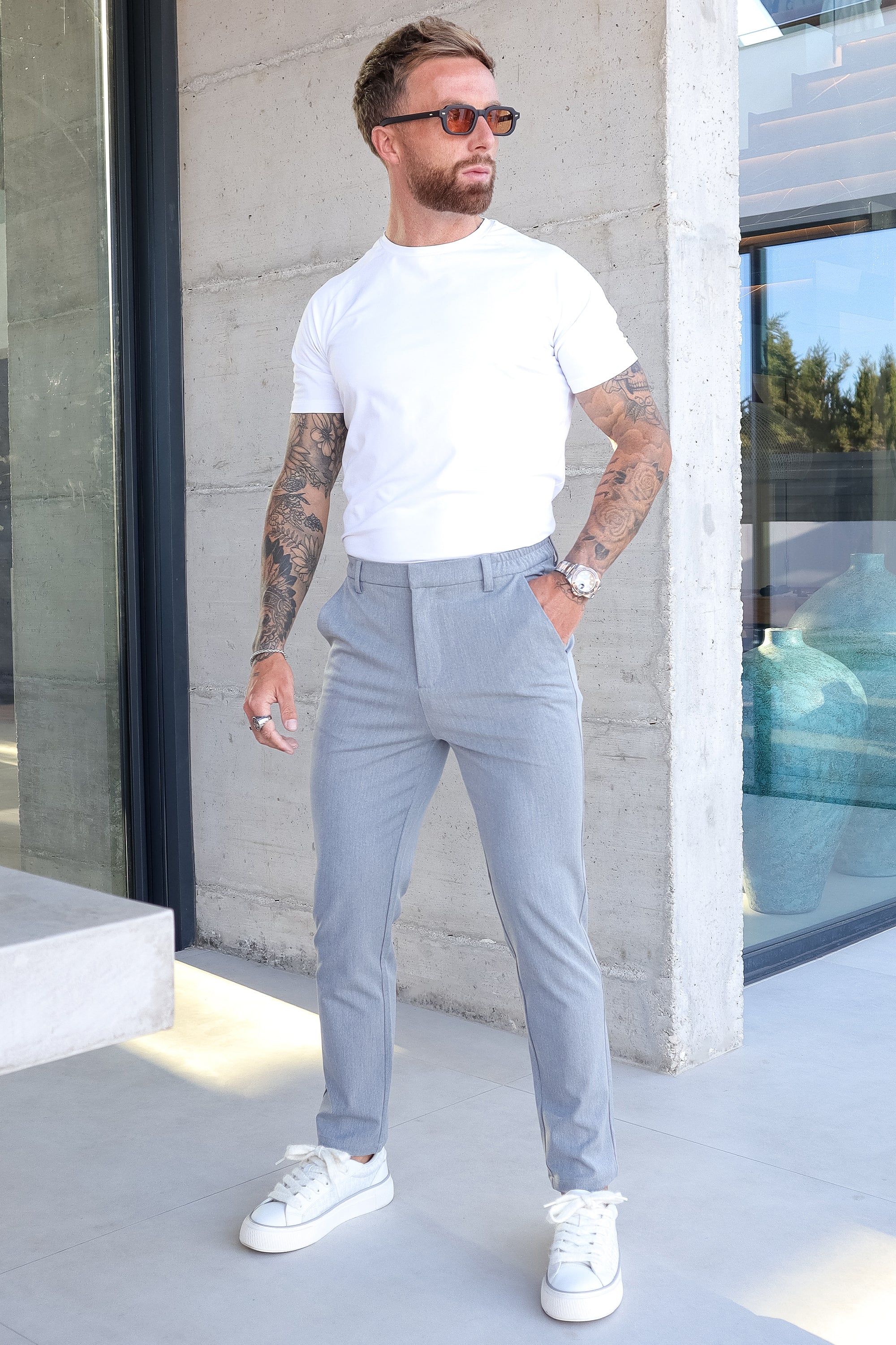 THE SILVIO TROUSERS - LIGHT GREY