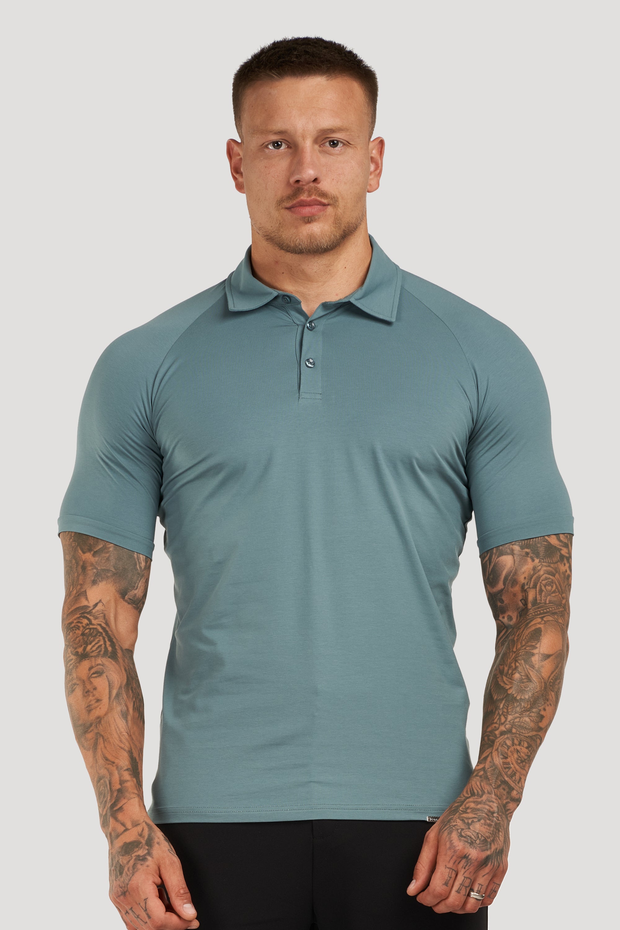 THE MUSCLE BUTTON POLO - MARINE BLUE - ICON. AMSTERDAM