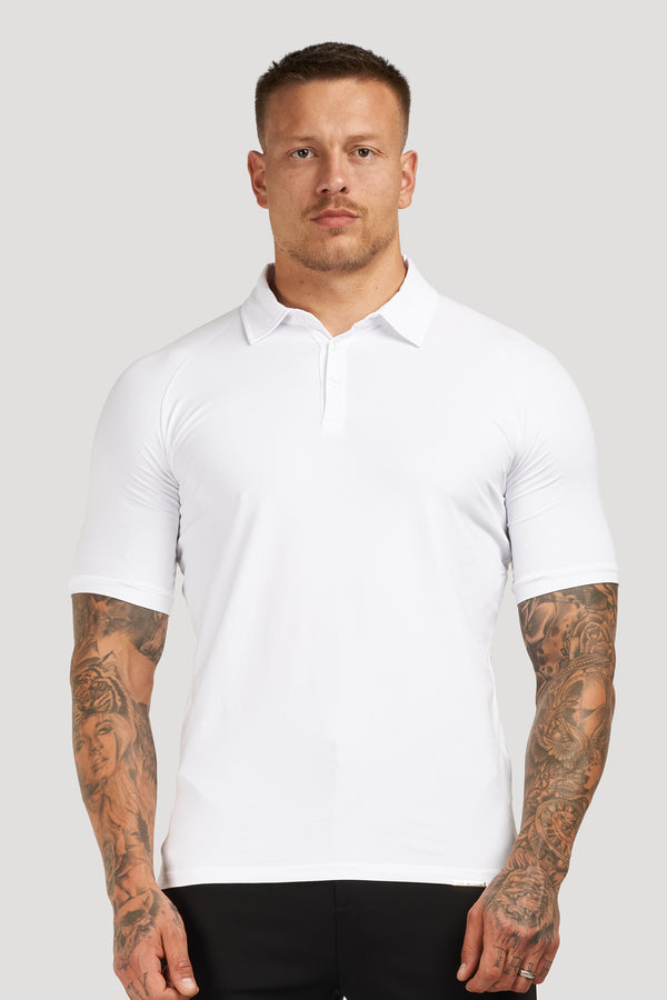 THE MUSCLE BUTTON POLO - WHITE - ICON. AMSTERDAM