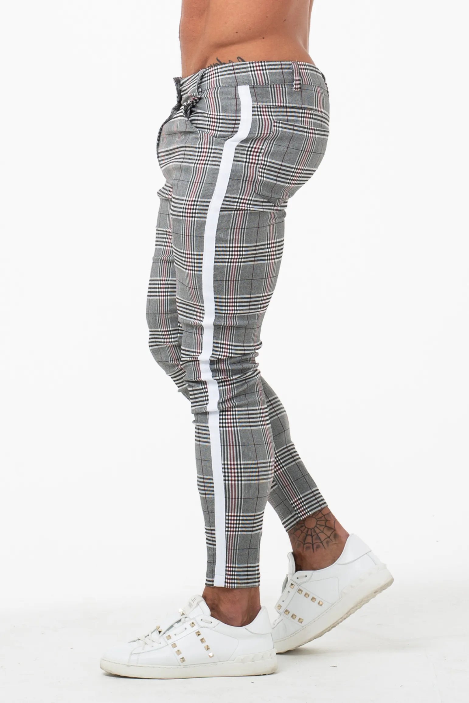 THE VIERA TROUSERS - GREY/WHITE - ICON. AMSTERDAM