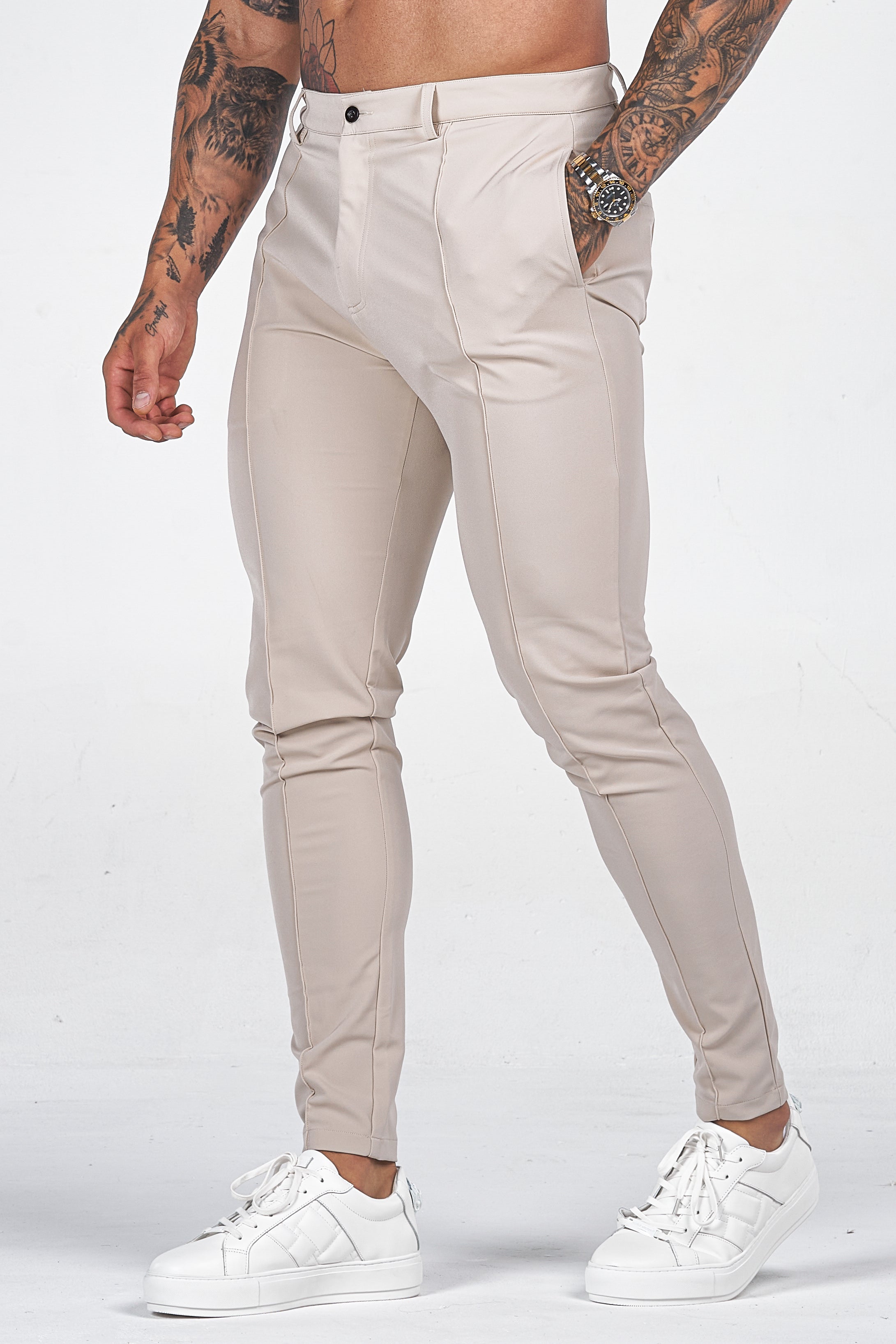 THE VOCO TROUSERS - STONE - ICON. AMSTERDAM