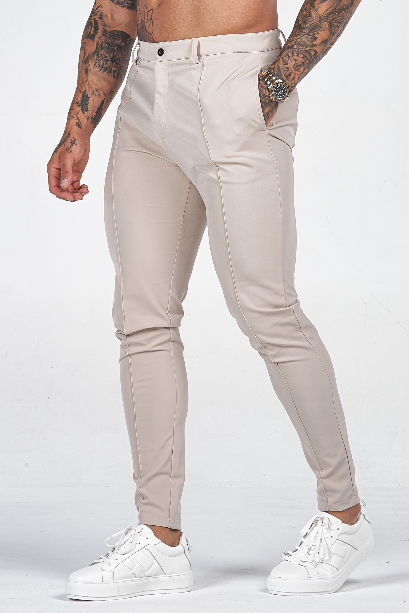 THE VOCO TROUSERS - STONE - ICON. AMSTERDAM