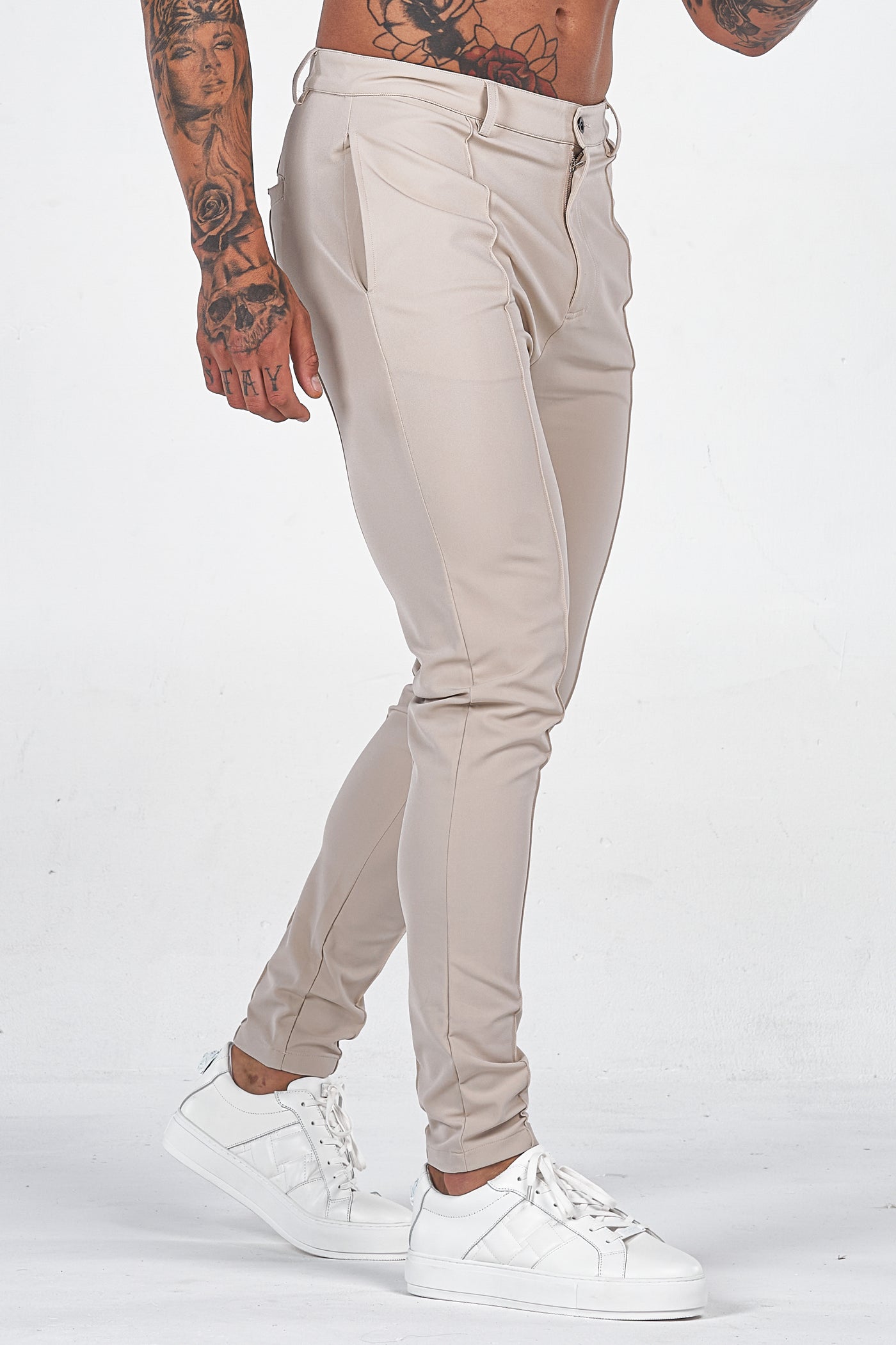 THE VOCO TROUSERS - STONE - ICON. AMSTERDAM
